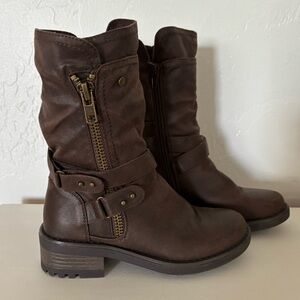 Carlos by Carlos Santana Sawyer Moto Boots. Size 5/35 Dark Brown